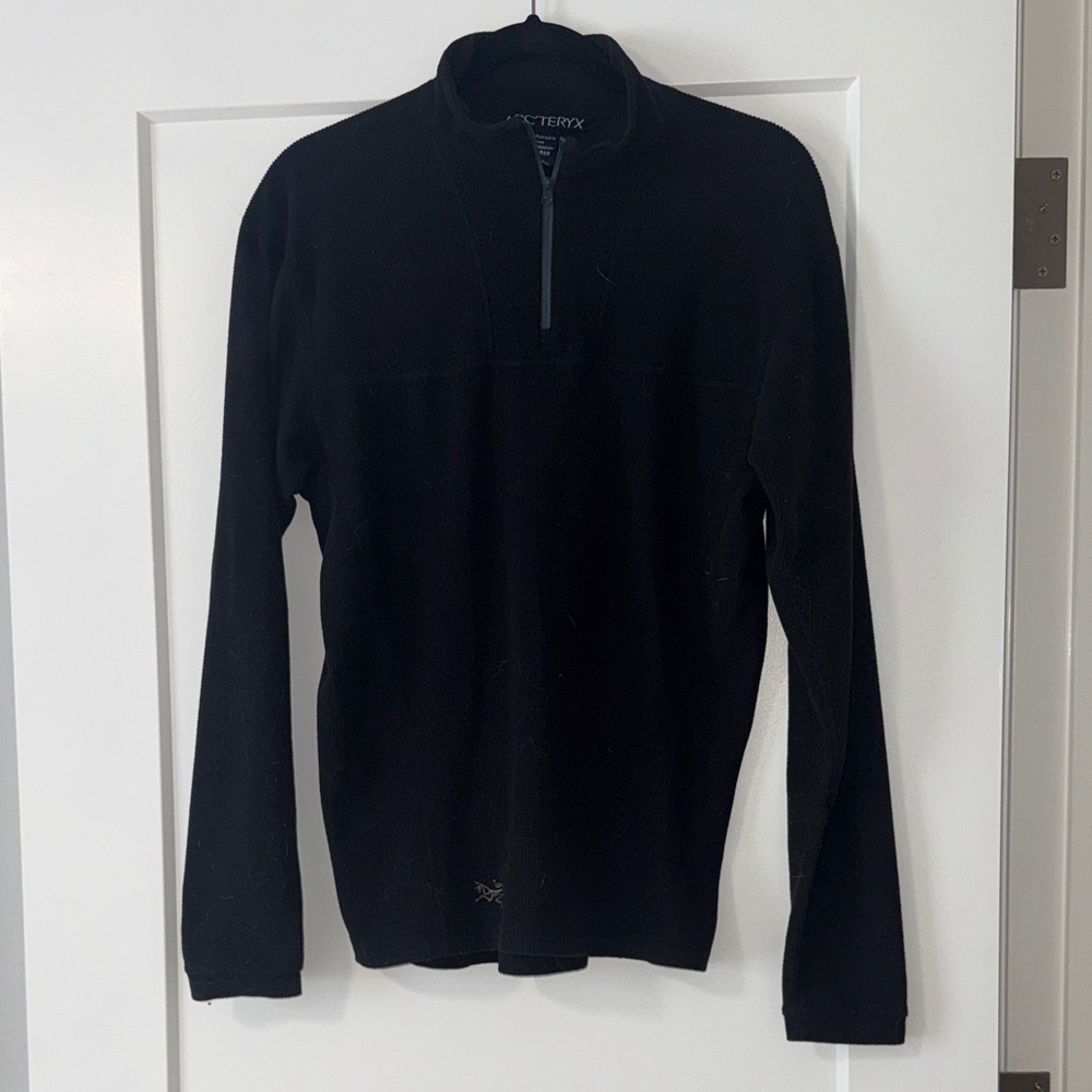 Arc'teryx |  Men's Quarter Zip Waffle Baselayer Black